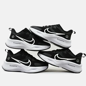 کفش اسپرت کتانی نایک زوم ایکس طرح لبخند مشکی سفید zoom x smile کد 266707