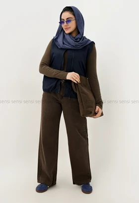 وست کتان کج راه آستر دارکد1004666