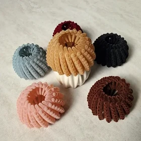گیره چنگکی گوجه ای مو شمعی دخترانه طرح مخملی برامده