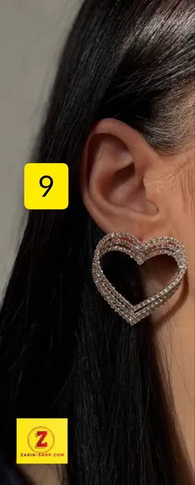 گوشواره بلند جواهری نگینی زنانه