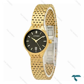 ساعت مچی زنانه سیتیزن طلایی صفحه مشکی Citizen-8198-L