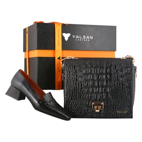 ست کیف و کفش زنانه چرم یلسان مدل الین کد 928-ABIGEL-GAN