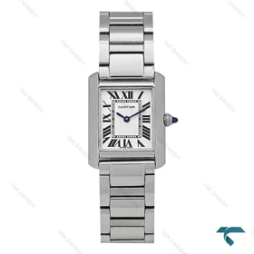 ساعت زنانه کارتیر تانک نقره ای سایز کوچک Cartier-7301-L