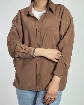 شومیز مودال پشت پیلی کد 500531 (قهوه ای)