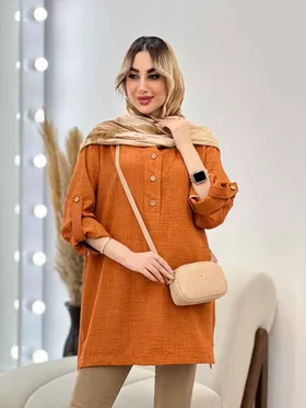 مانتو جلو بسته بغل چهار دکمه