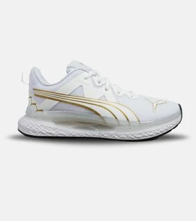 کفش کتانی ورزشی مردانه و زنانه سفید طلایی PUMA