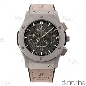 ساعت هابلوت مردانه کلاسیک فیوژن سه موتوره طوسی مشکی صفحه اسکلتون 102257