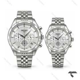 ساعت مچی سیکو ست سه موتوره استیل تمام نقره ای Seiko-11444-S