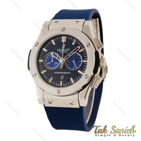 ساعت هابلوت مردانه سه موتوره کرنوگراف سیلور سرمه ای Hublot-5641-G