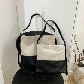 کیف کتان و چرم (کوچک) کنتراست 50138