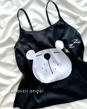 تاپ و شلوارک خرس ساتن