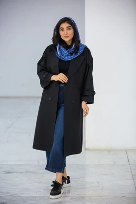 مانتو بزایاق بلند کاملیا