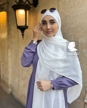 شال کلاهدار کرپ حریر سفید