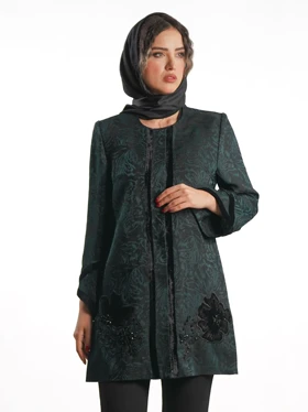 مانتو ژاکارد یقه‌گرد کد 8202