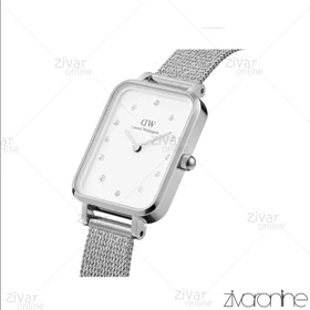 ساعت دنیل ولینگتون زنانه سیلور صفحه سفید ایندکس نگین‌دار 104313