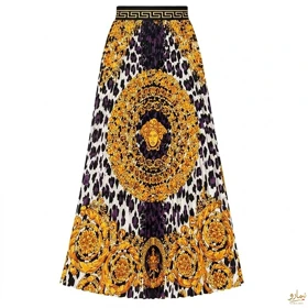 دامن پلیسه پلنگی Versace