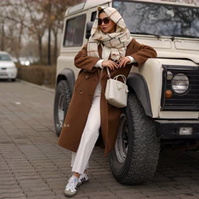 پالتو بلند فوتر قهوه‌ای