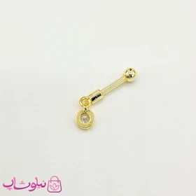 پیرسینگ گوش دخترانه طلایی تک نگین