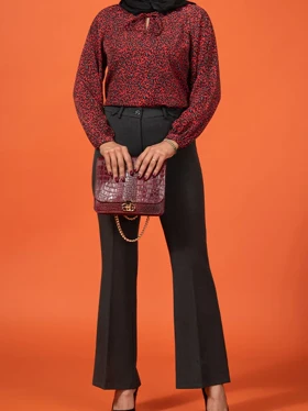 شلوار زنانه پارچه ای کرپ جگوار مجلسی کلاسیک مارال
