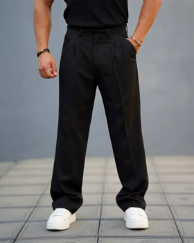 شلوار پارچه‌ای مردانه نیم بگ فیت مدل آلفا