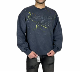 دورس مردانه ذغالی سنگ شور با چاپ گلدوزی برجسته