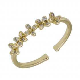 انگشتر زنانه طرح گلبرگ نگین‌دار