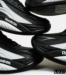 کفش کتانی ساق‌دار مشکی طوسی سفید Reebok Shaq Attaq