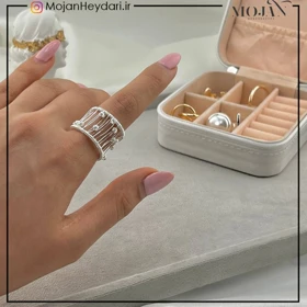 انگشتر زنانه آبکاری نقره رنگ ثابت کد ta10010