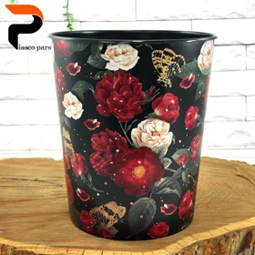 سطل چاپدار گرد گلد کلاسیک