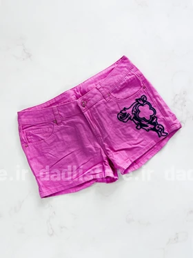 شورتک کوتاه جین فانتزی گلدوزی