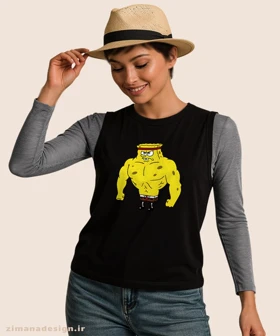تاپ مردانه و زنانه طرح باب اسفنجی بدنساز کد 1057