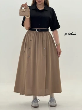 4272-دامن لینن کتان