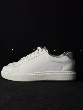 کفش ونس سفید پشت طوسی 031