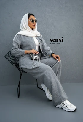 ست شومیز شلوار بگ روناک گرم بالا تک جیب