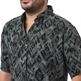 پیراهن آستین کوتاه طرح دار مردانه مدل 6112115