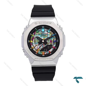 جی شاک زنانه GM-S2100 قاب سیلور صفحه آبرنگ G-shock-6386-L