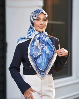 روسری ابریشم ژاکارد قواره 120 30206