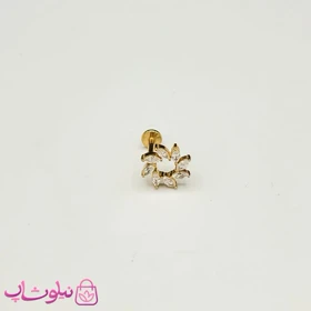 پیرسینگ گوش مدل خورشید طلایی رنگ کد 310