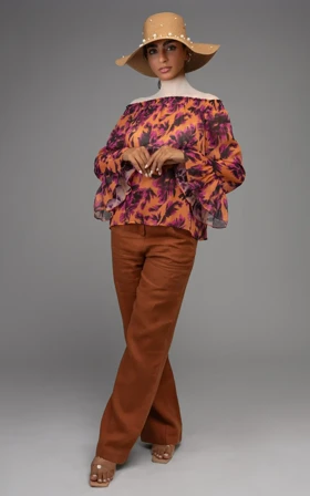 بلوز گل‌دار زنانه مجلسی NEVADO