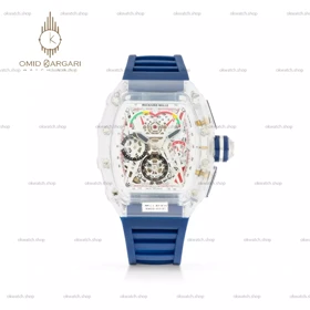 ساعت مچی ریچارد میل کورنوگراف قاب پلاستیکی بند سرمه ای Richard Mille