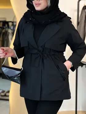 بارانی دو شنل مشکی 010207