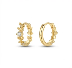 گوشواره ژوپینگ طرح پروانه حلقه‌ای عکس دوم