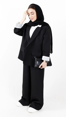 کت بلوئه آستین راه راه