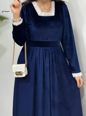 پیراهن مخمل دانتل یلدا