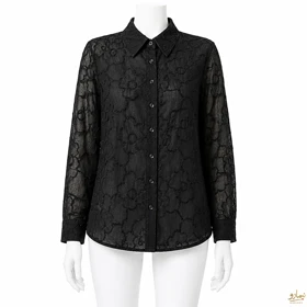 شومیز شیشه ای سوزندوزی گل
