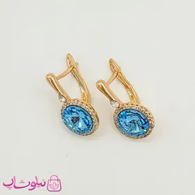 گوشواره زنانه ژوپینگ با سواروسکی آبی روشن