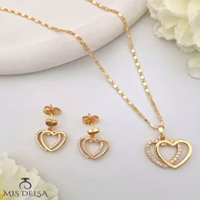 نیم ست دخترانه طلاروس کد 1104