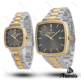 ساعت ست رومانسون طلایی سیلور صفحه قهوه ای s-10066