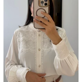 شومیز مجلسی زنانه نازیلا (سفید)