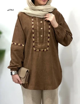 مانتو پاییزه گلدوزی نسا 3